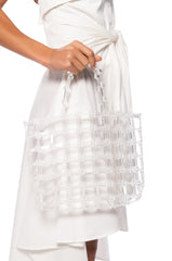 EMBELLISHED CLEAR PVC RHINESTONE TOTE