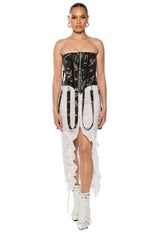 ENCORE SCRUNCHED SLIT MAXI SKIRT