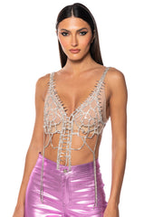 EVERY ROSE HAS ITS SPIKES BODY CHAIN IN SILVER