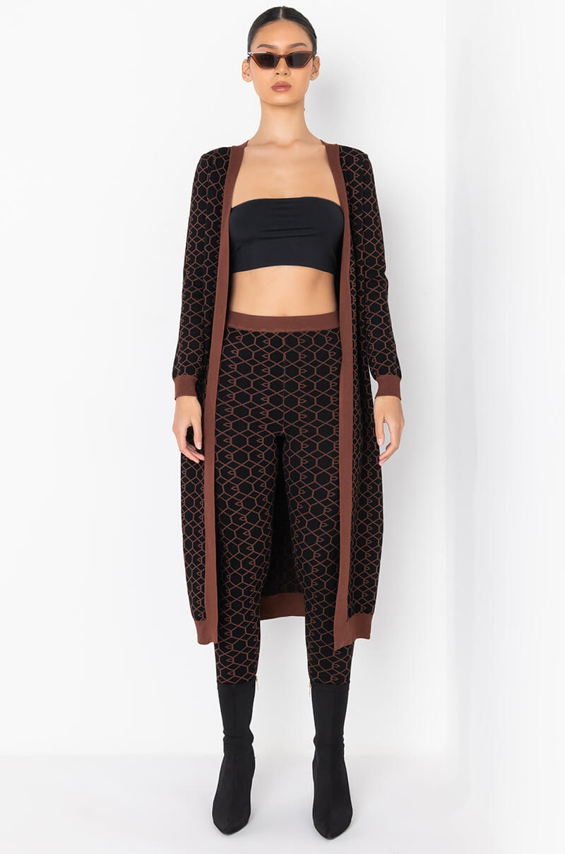 EVERYDAY MAXI KNIT CARDIGAN BLACK MULTI