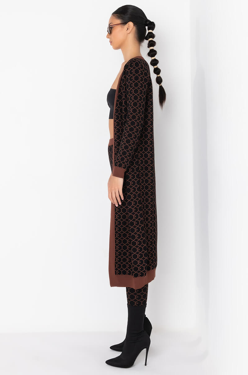 EVERYDAY MAXI KNIT CARDIGAN BLACK MULTI
