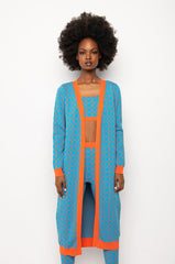 EVERYDAY MAXI KNIT CARDIGAN BLUE MULTI
