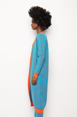 EVERYDAY MAXI KNIT CARDIGAN BLUE MULTI