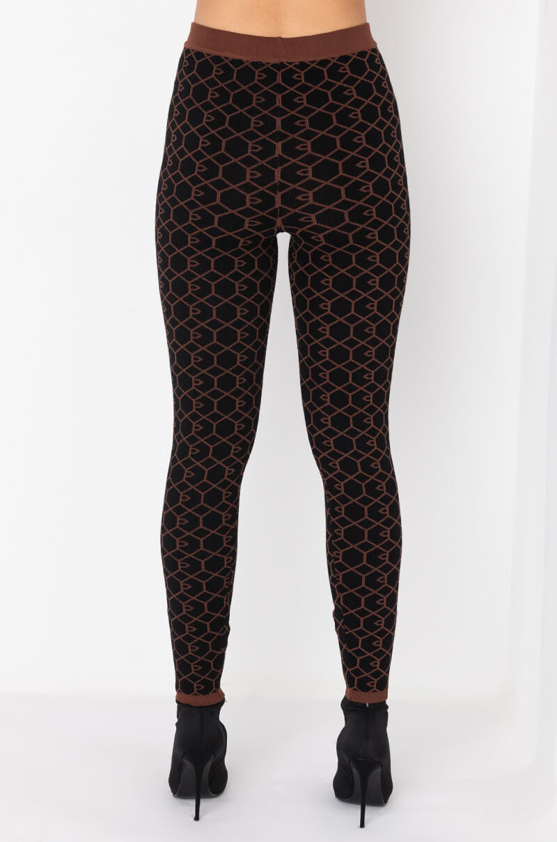 EVERYDAY SKINNY KNIT LEGGINGS BLACK MULTI