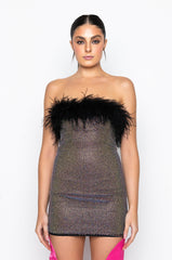 EVERYTHING DID TUBE RHINESTONE MINI DRESS