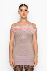 EVERYTHING DID TUBE RHINESTONE MINI DRESS