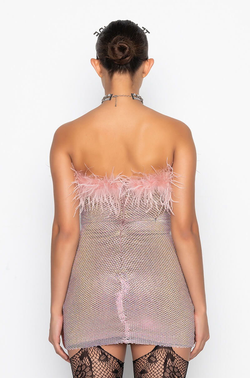 EVERYTHING DID TUBE RHINESTONE MINI DRESS