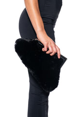 EXPENSIVE TASTE FAUX FUR CLUTCH