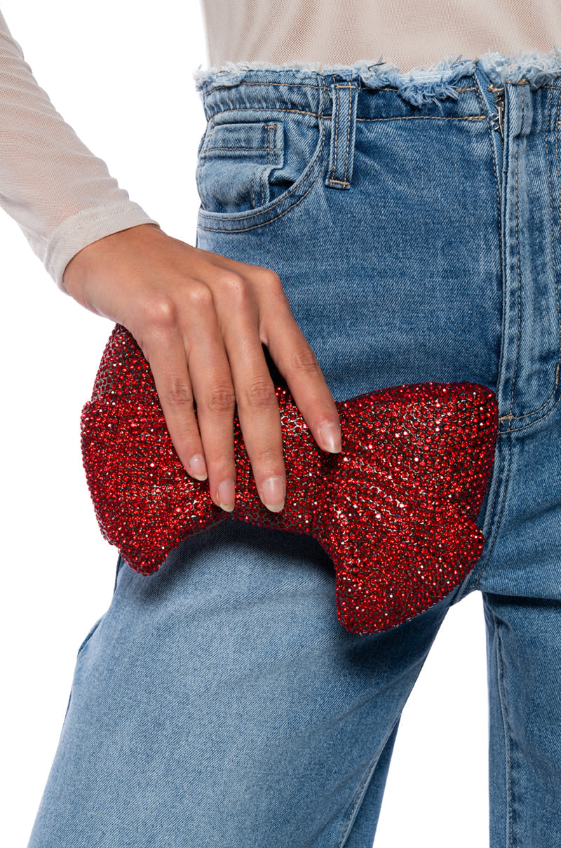 EMBELLISHED BOW CLUTCH