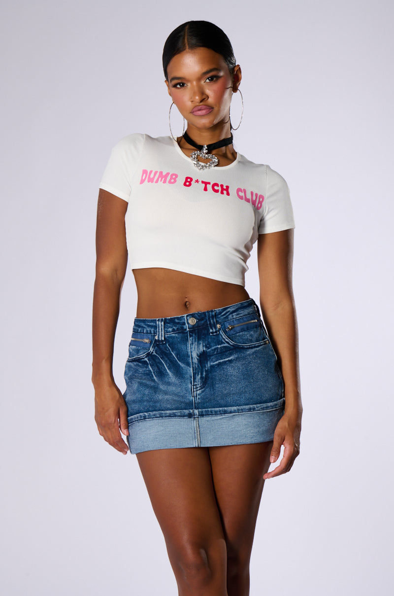 FLIP ME OVER MINI DENIM SKIRT