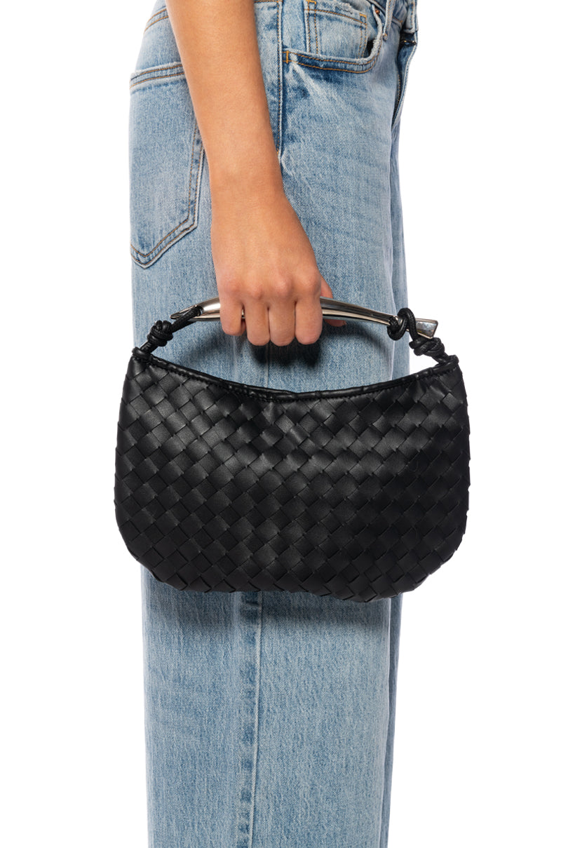 BIERA WEAVEN PU BAG IN BLACK