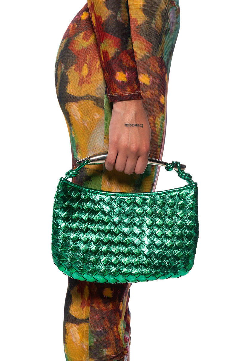 BIERA WEAVEN PU BAG IN GREEN