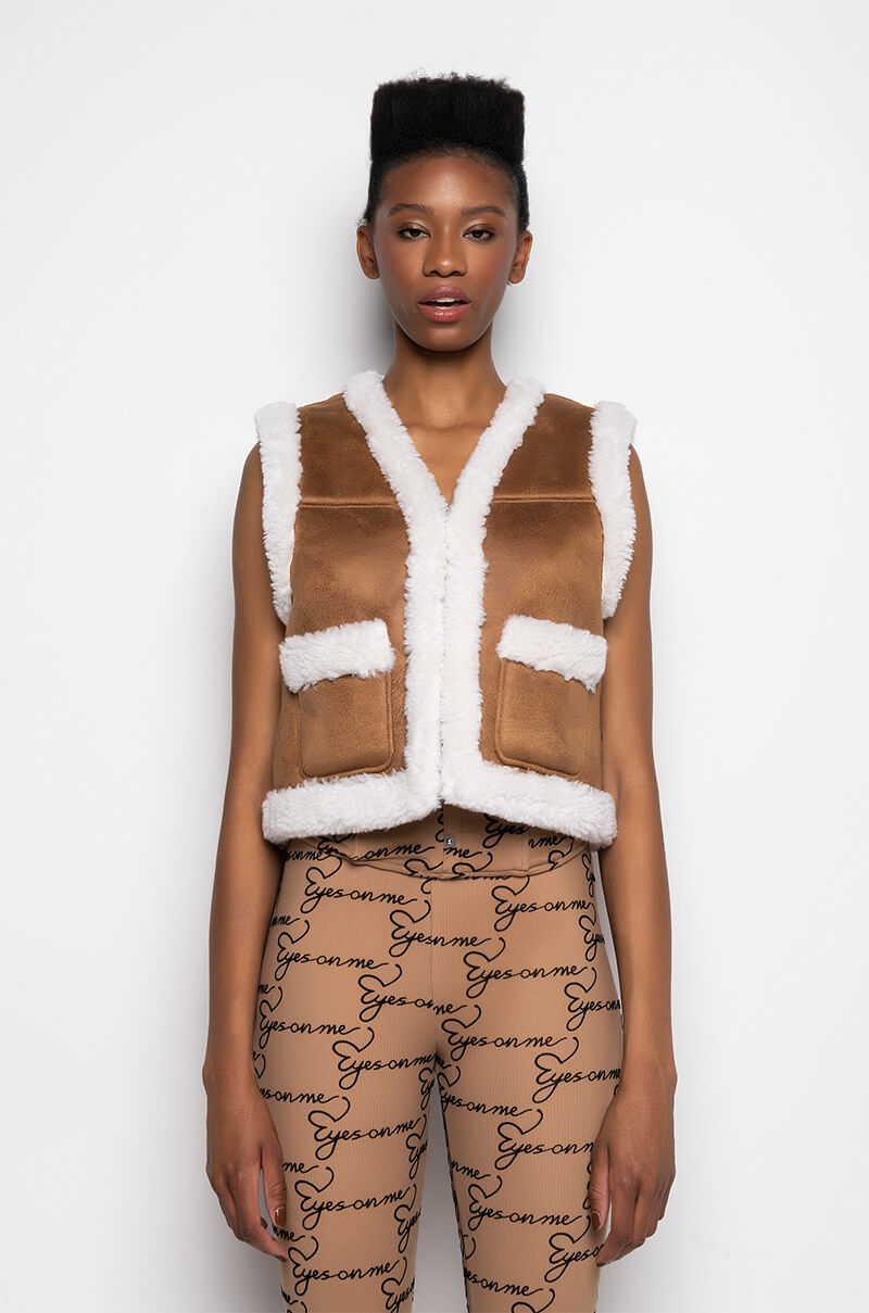 ESSIE CROPPED SHERPA VEST