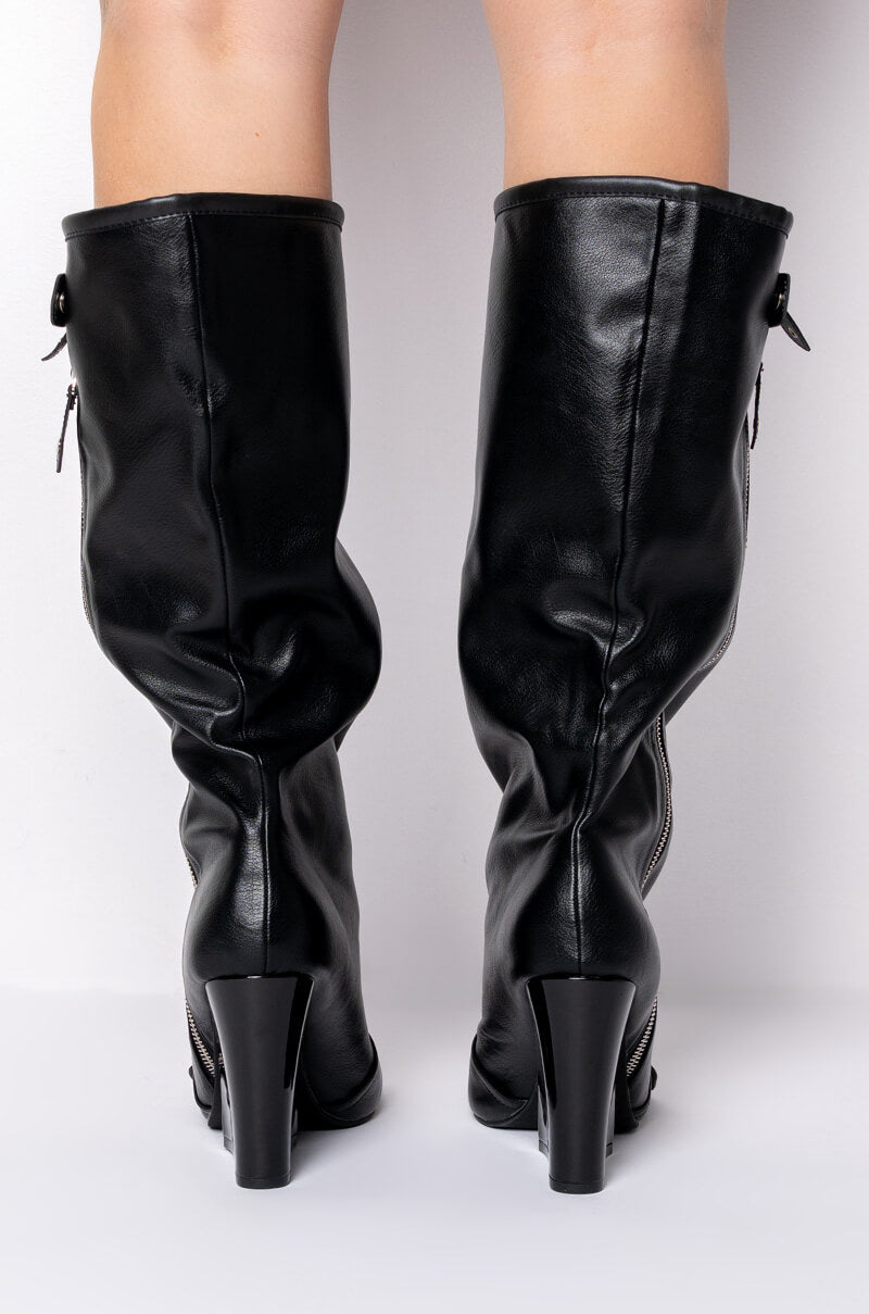 EMBELLISHED CHUNKY BOOT IN BLACK