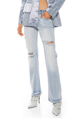MONICA DISTRESSED LOW RISE JEANS