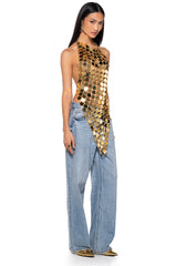 MICAH ASYMMETRICAL MIRROR TOP