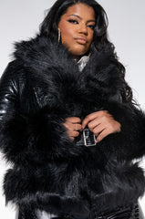 PLUS AZALEA WANG MONTAUK FAUX FUR MOTO JACKET