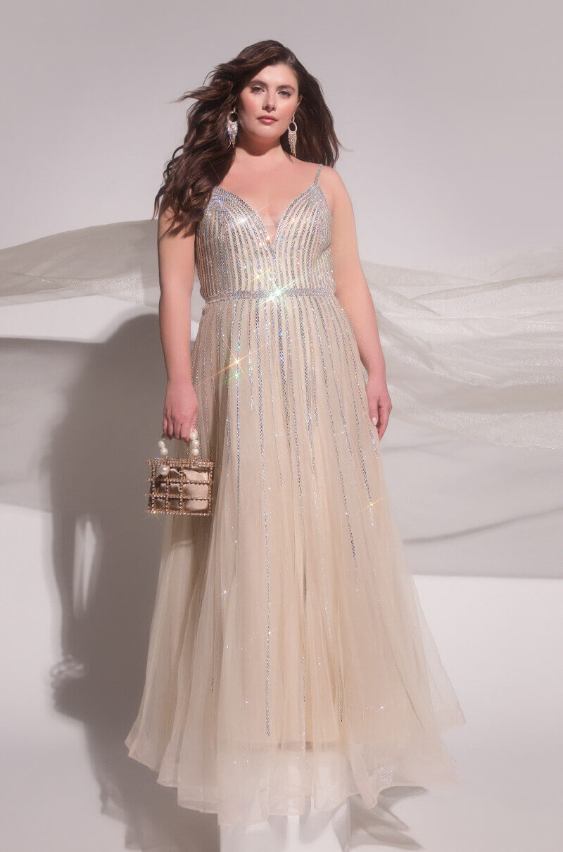 BLACK LABEL IN THE MOOD FOR GLAM DRIPPIN STONES MAXI GOWN