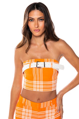 POPSICLE BRIGHT PLAID CROP TOP