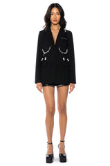 ROMANCE ME PEARL EMBELLISHED BLAZER
