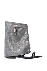 CAPE ROBBIN SHES DIFFERENT RHINESTONE SHEATH SANDAL IN BLACK