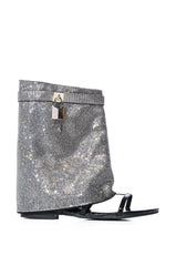 CAPE ROBBIN SHES DIFFERENT RHINESTONE SHEATH SANDAL IN BLACK