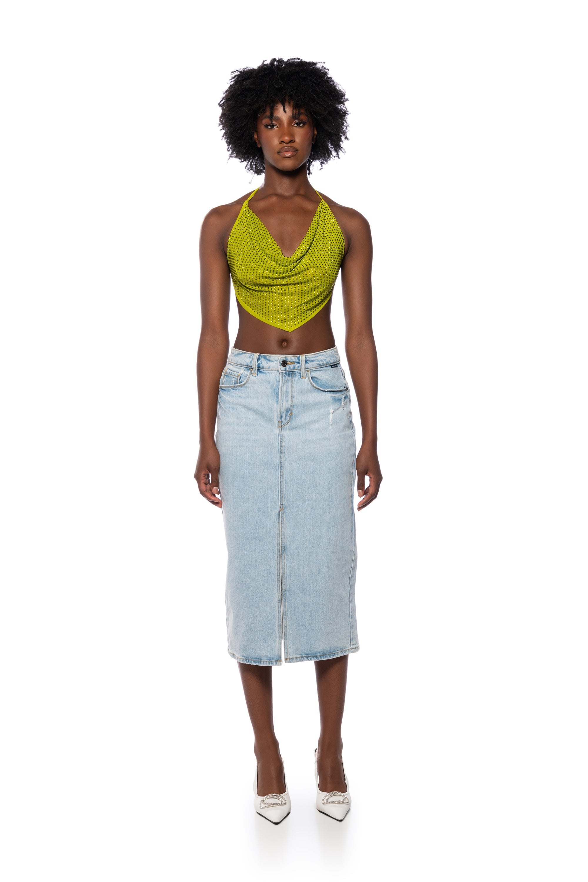 TAMERA RHINESTONE MESH TOP